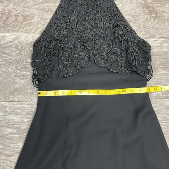 Vintage 90’s Betsy & Adam High Neck Halter Soutache Formal Long Gown Dress 3/4 - Picture 9 of 16